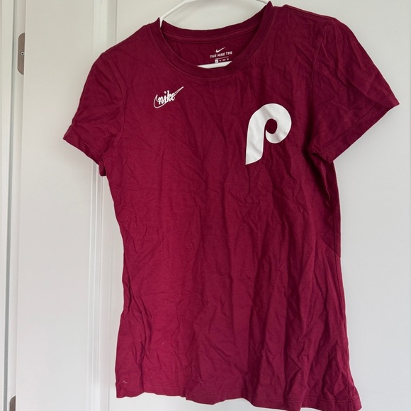 Nike Burgundy Tee with White Swoosh - Picture 2 of 6